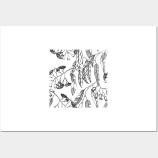 Botanical black floral II Posters and Art